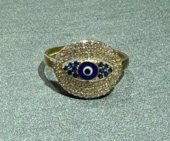 14k ring eye blue