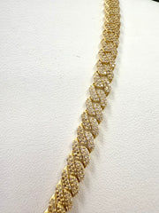 14k Monaco necklace choker with stones 18”long 5mm unisex 17g