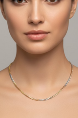 14k 3 color cuban necklace 16” 3mm