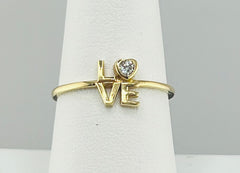 14k heart ring with love stones