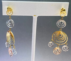 14k long earings long 3 color