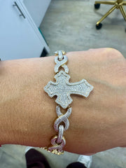 10k gold diamond bracelet cross