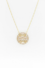 14k Necklace chocker 3 infinity symbols