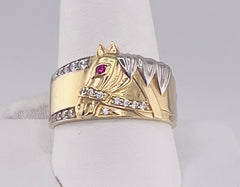 14k ring men horse stone