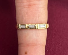14k 3 square stone ring