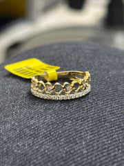 10k 0.20ct Heart diamond ring band engagement