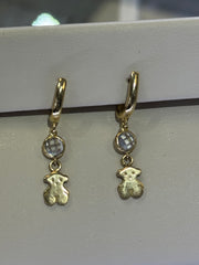14k Bear Dangle earring