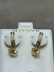 14k Star huggie earrings