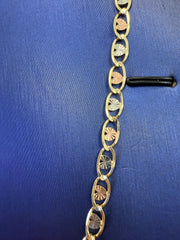 14k necklace 3 color hearts 20”