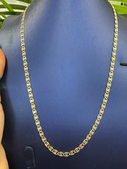 14k Necklace 3 color margarita flower 20”