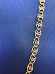 14k Necklace 3 color margarita flower 20”