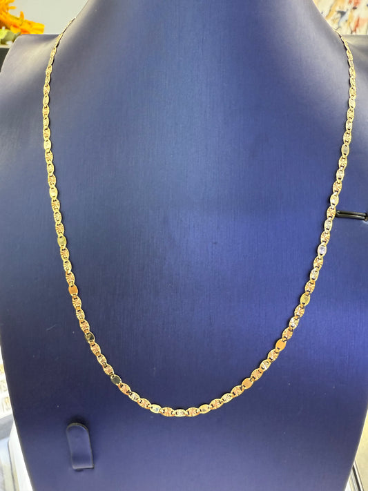 14k necklace valentino 3color 20”