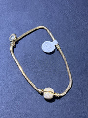 14k Custom charm bracelet with stones on lock