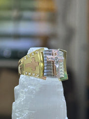 Anillo cruz 3 color
