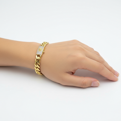 14k Monaco bracelet 7” plain 6mm