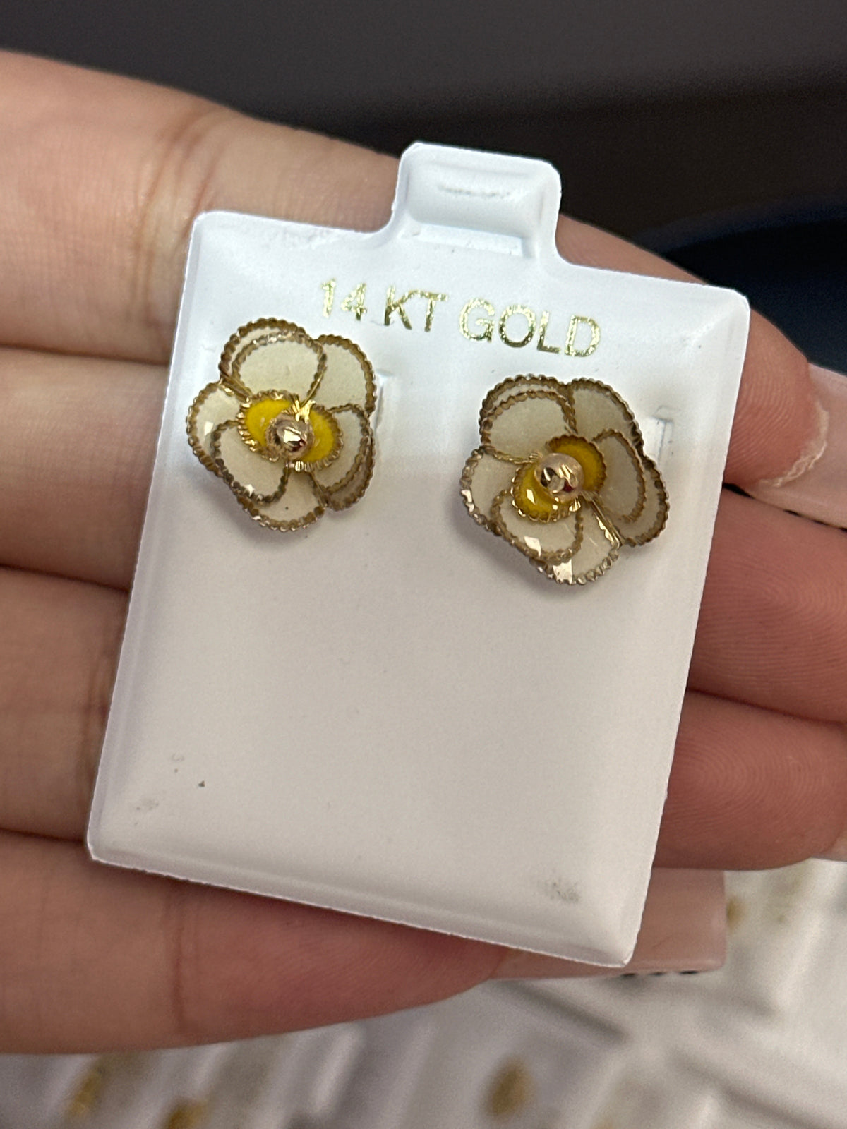 14k Baby and ladies flower earring