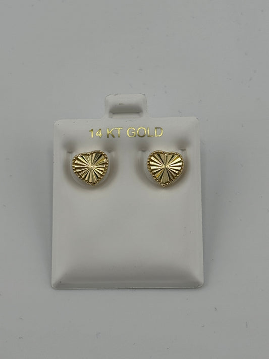 14k Heart earrings