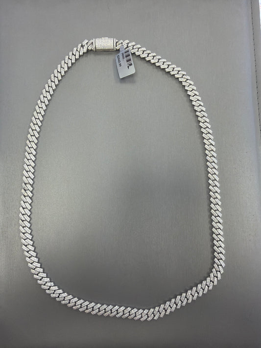 Silver moissante monaco necklace 11.58ct