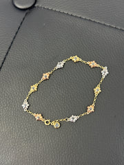 14k 3 color bracelet