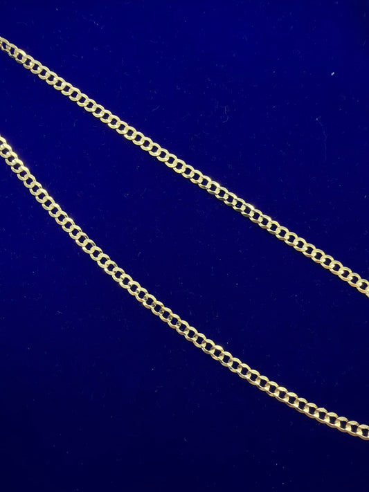 14k cuban necklace 22" plain yellow gold 13.44g