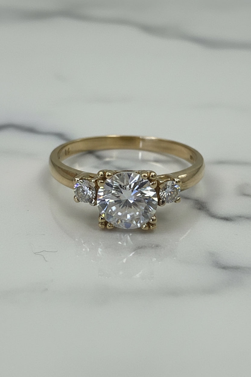 10k ring with 3 stones