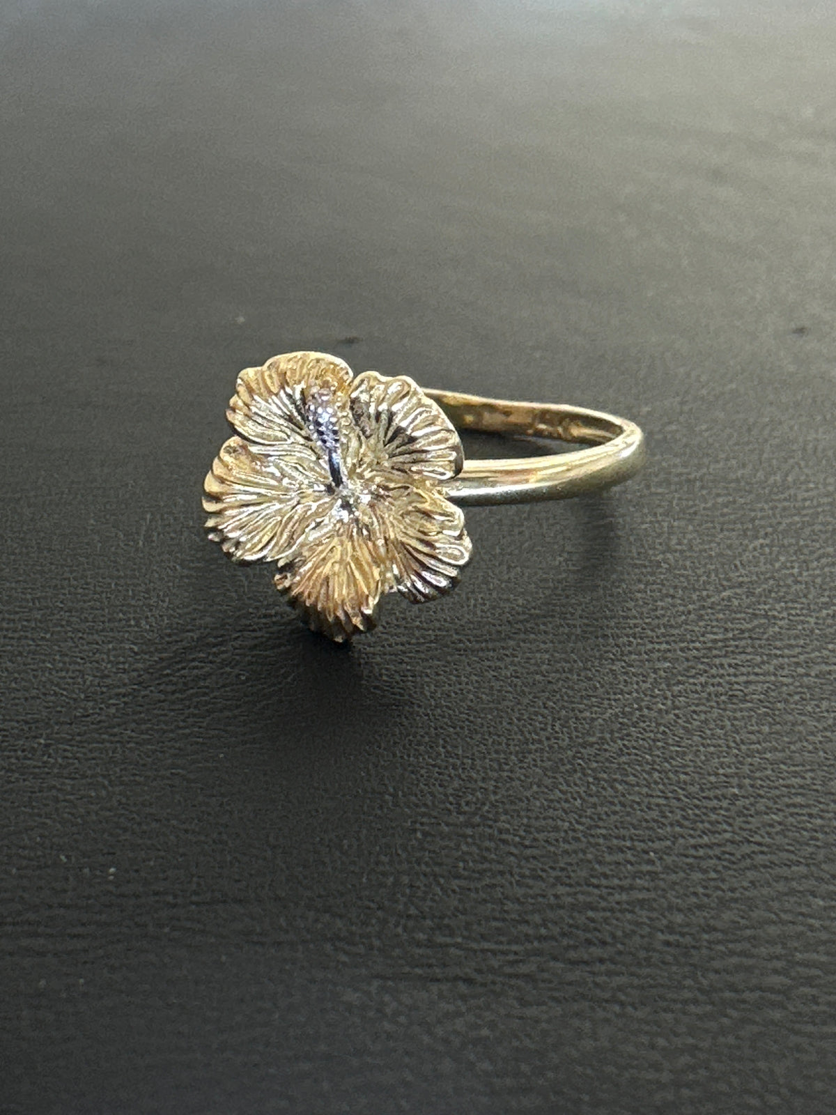 14k ring anillo de hibiscus 3.1g A1