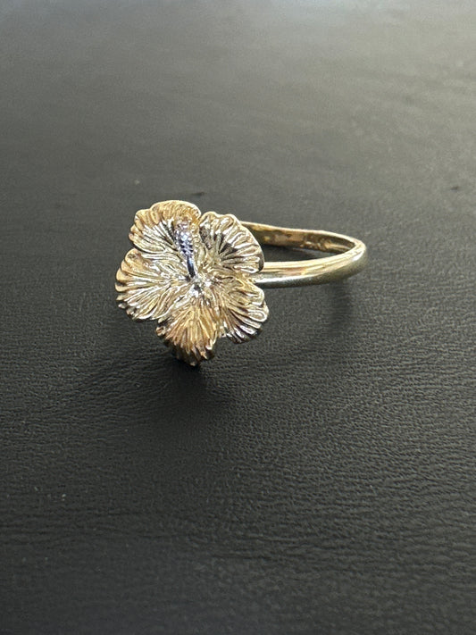 14k ring anillo de hibiscus 3.1g A1