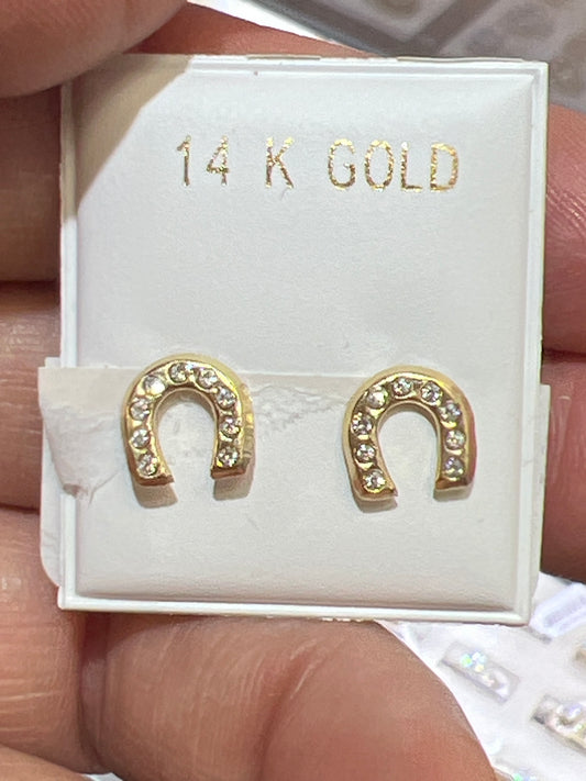 14k Baby and ladies horse shoe earring