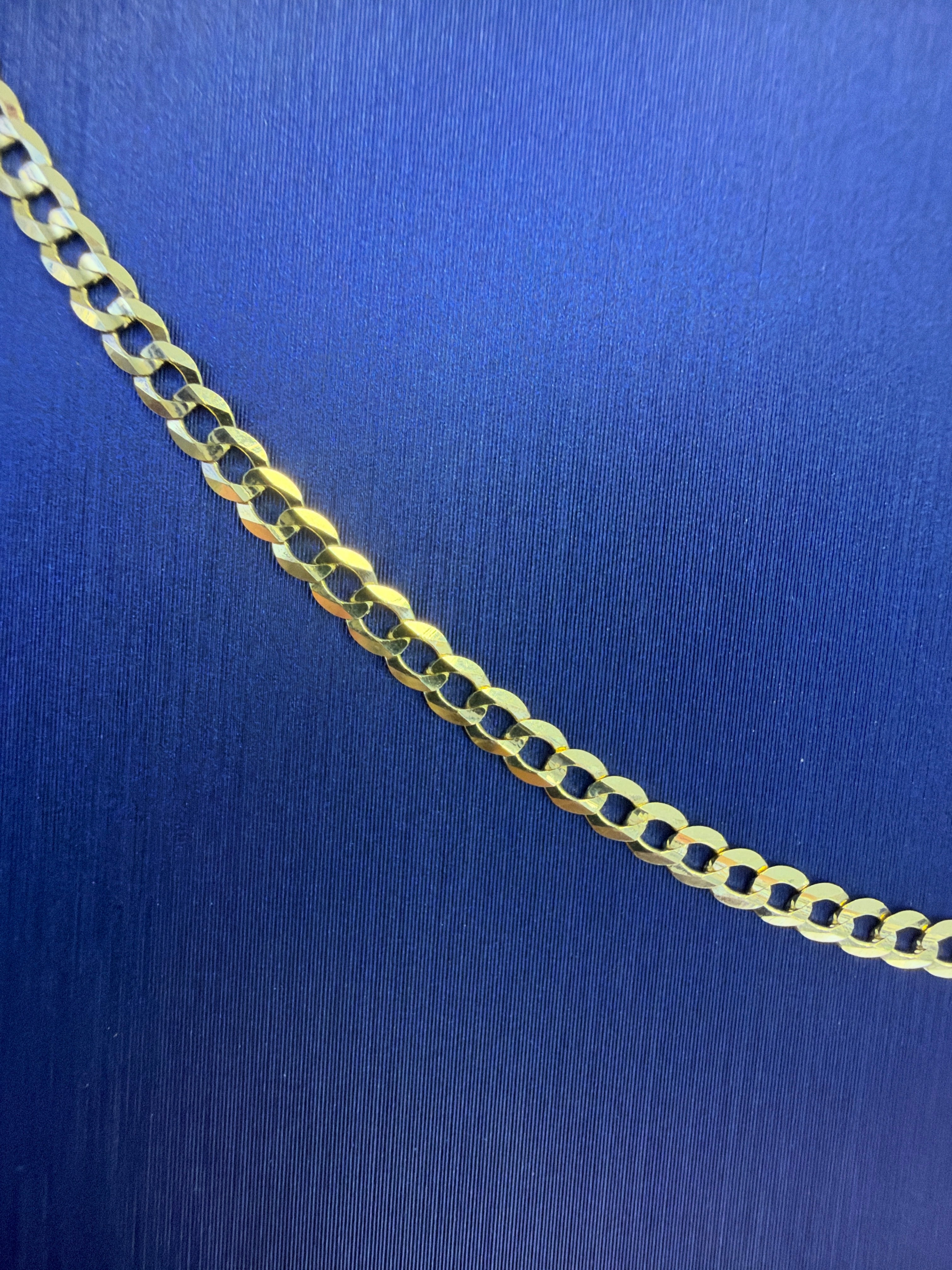 14k Necklace cuban style plain yellow solid gold chocker 20” 4 grams 2.2mm