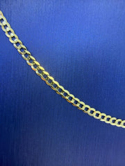 14k Necklace cuban style plain yellow solid gold chocker 20” 4 grams 2.2mm