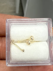 14k Nose earring Bezel ball