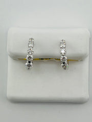 925 Silver earring diamond hoop