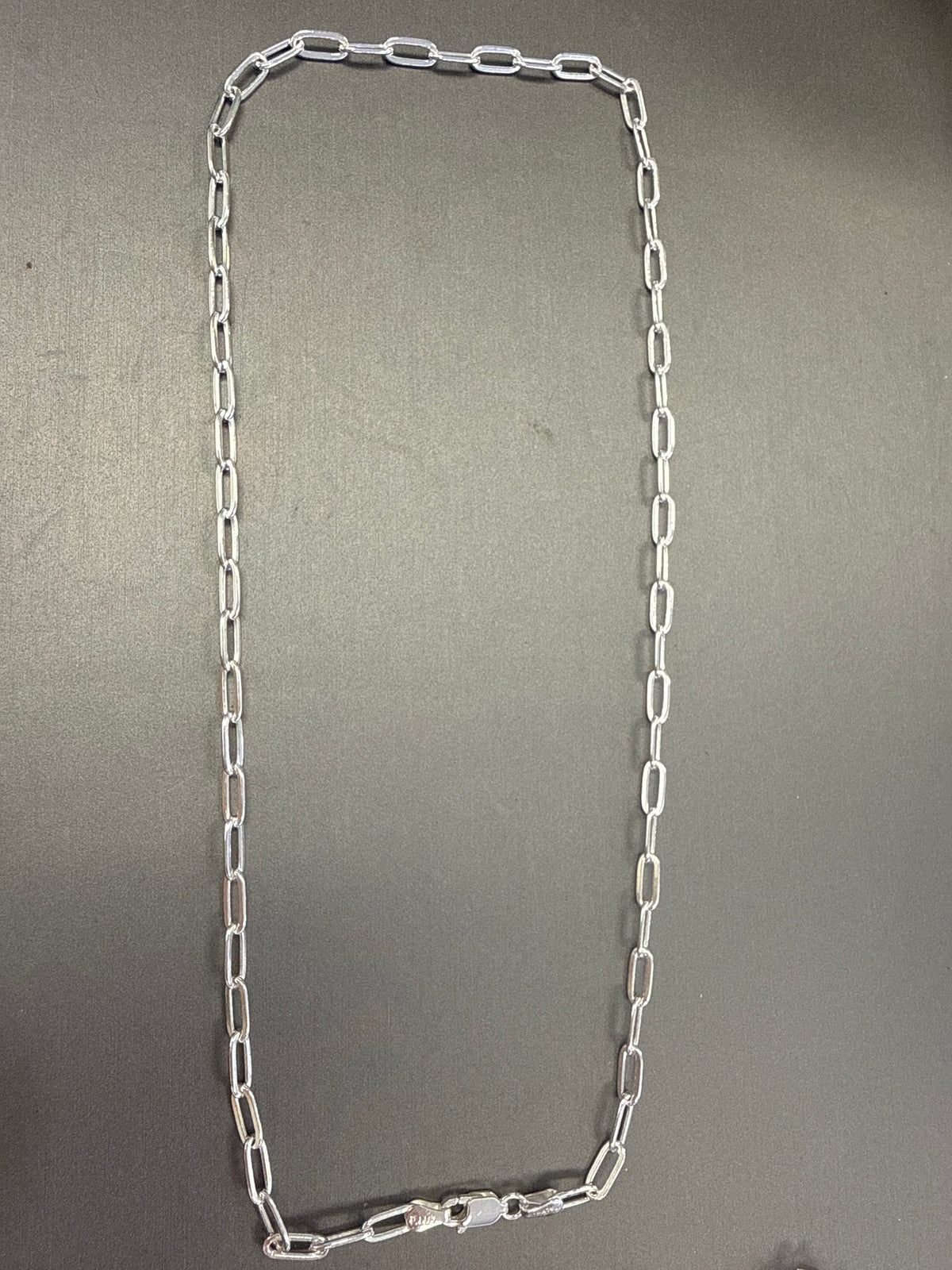 Silver necklace paper Clip