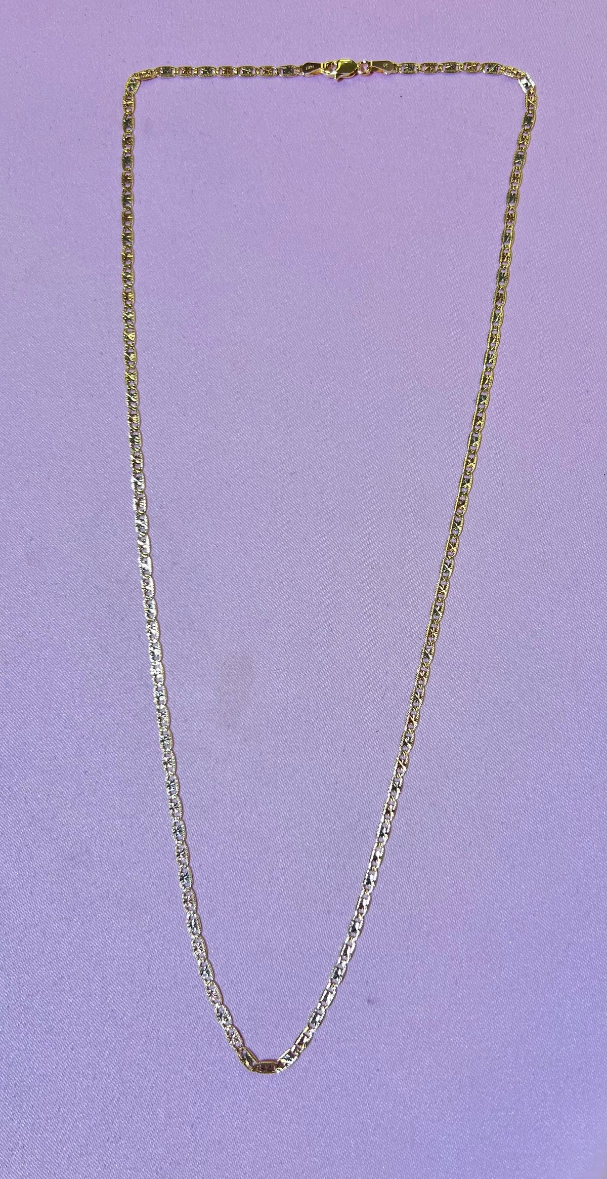 14k necklace tri-colored valentino 20”