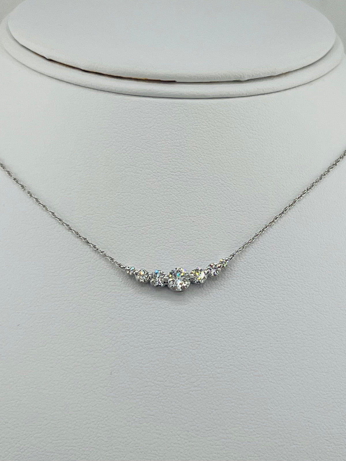 necklace silver lab diamonds .50ct