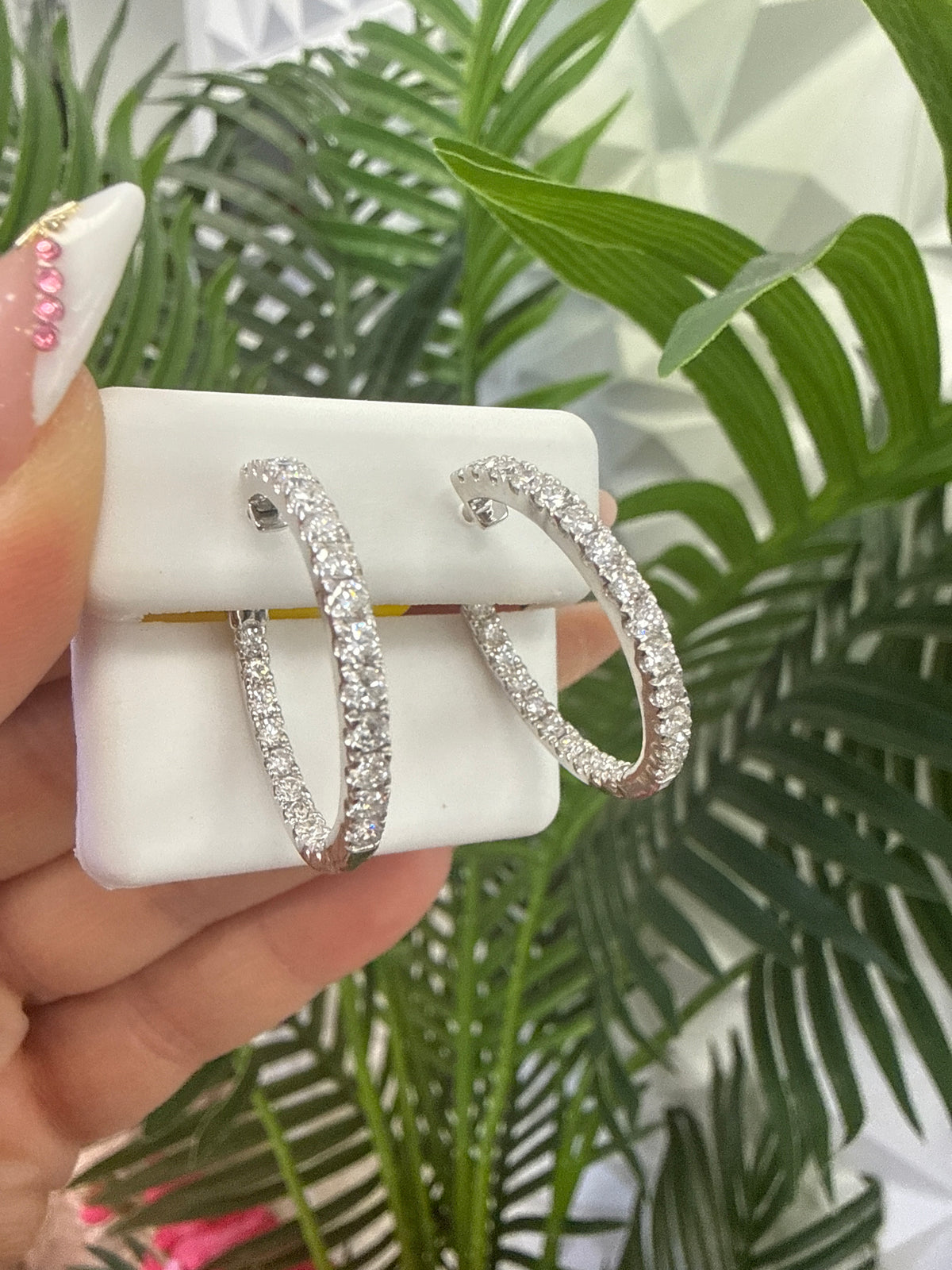 925 hoop earring Silver lab diamond 2.00 ct