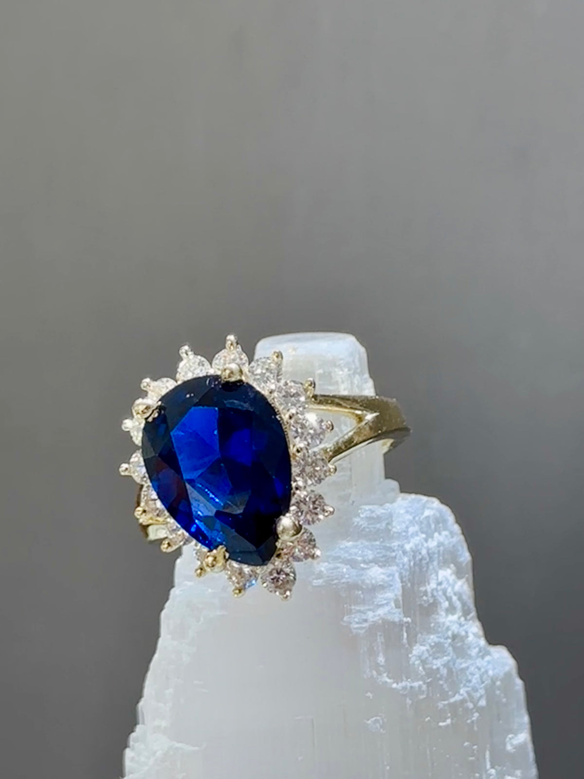 14k blue stone women ring