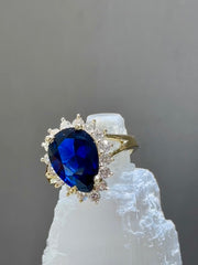 14k blue stone women ring