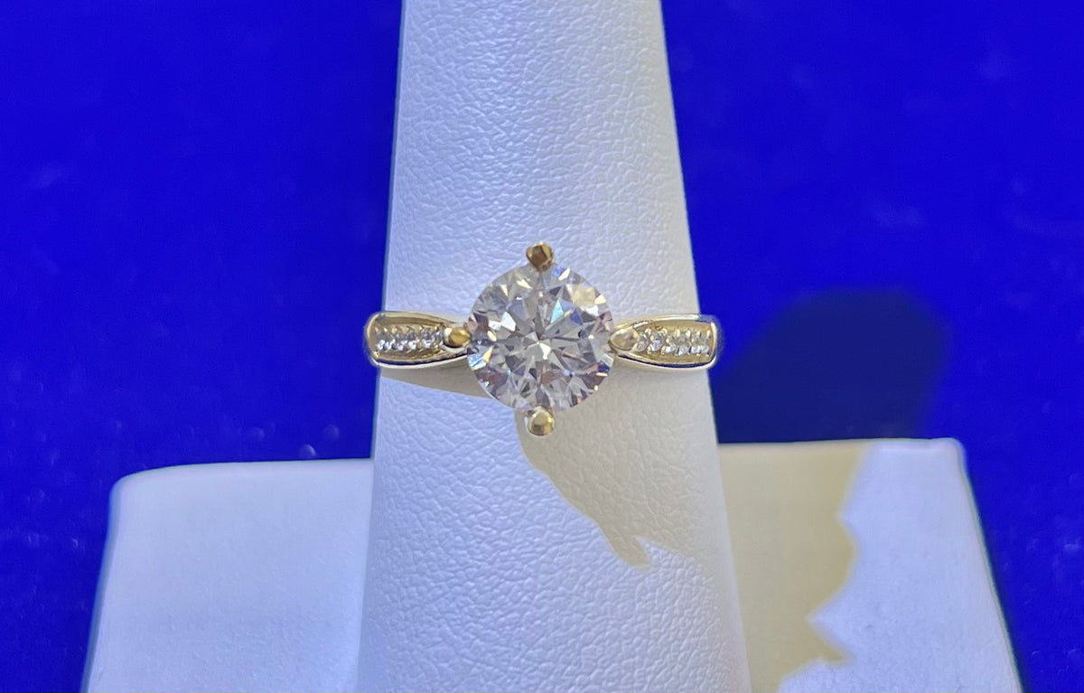 14k ring ladies engagement cz