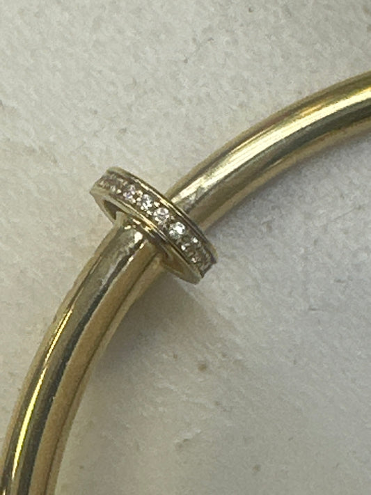 14k Bangle nail with stones 7.4g