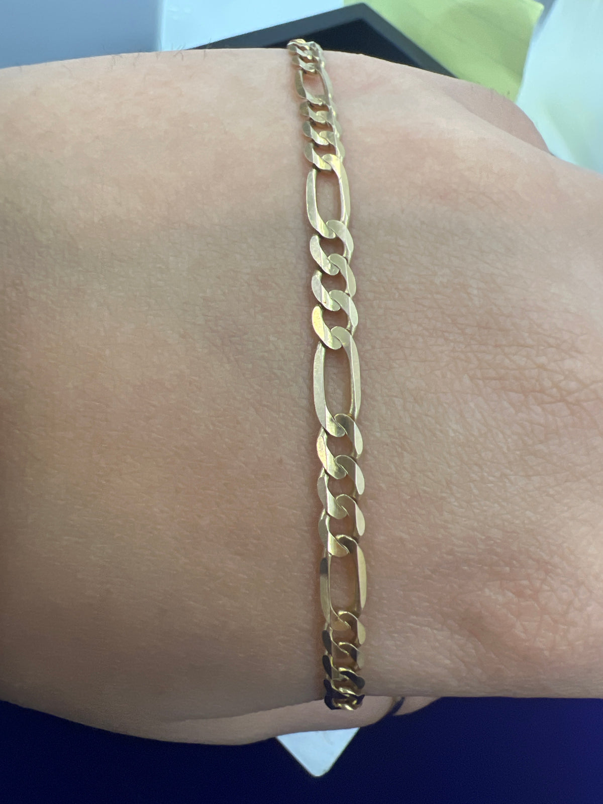 14k Necklace figaro style 16” 3.86mm