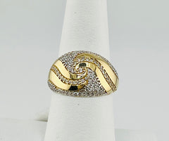 14k wave ring with stones