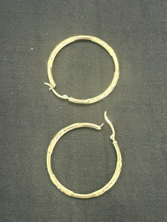 14k Earring big hoop mm