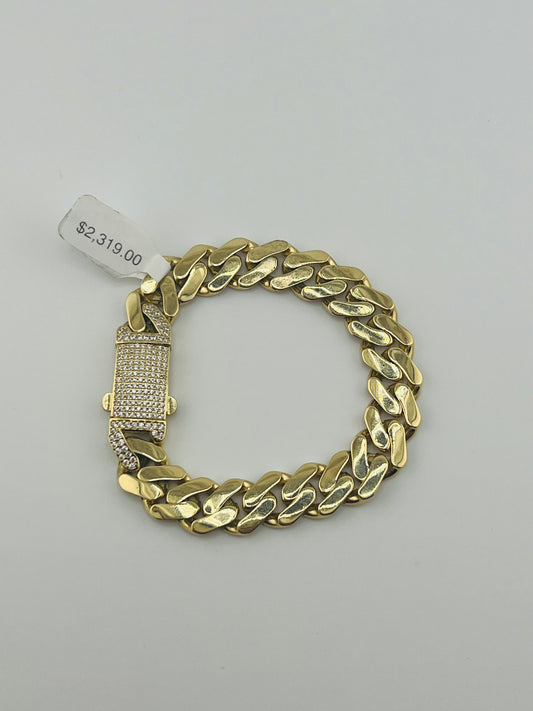 14k Monaco bracelet 13mm 8”