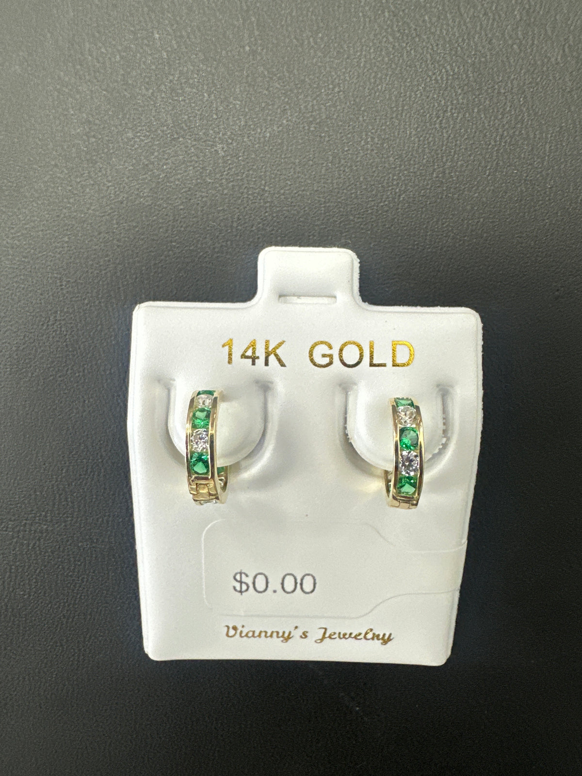14k huggies green