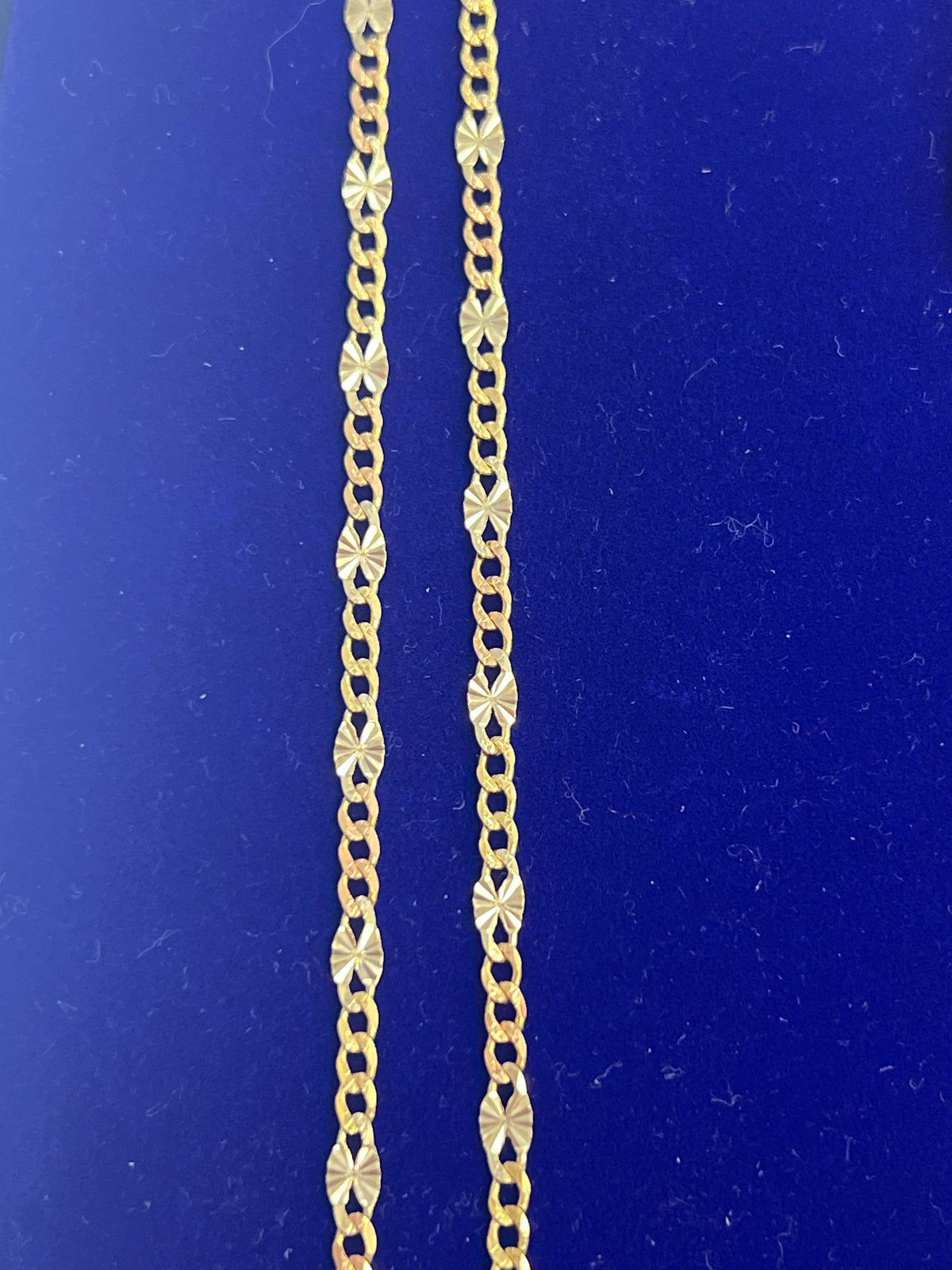 14k Tri colored gold cuban style diamond cut necklace 24” 8.58g