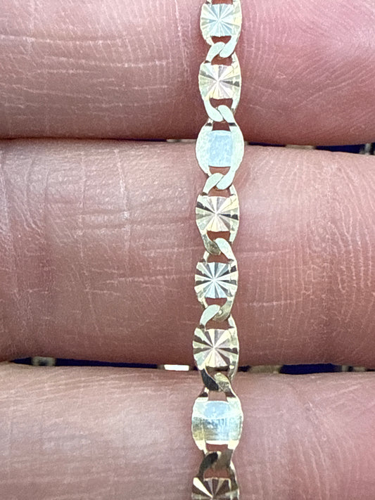 14k Necklace 3 colored Gucci style 18” 4.36g