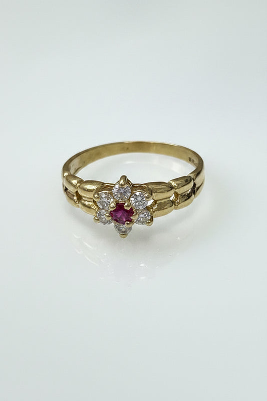 14k gold ring ladies flower