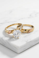 14k engagement duo rings