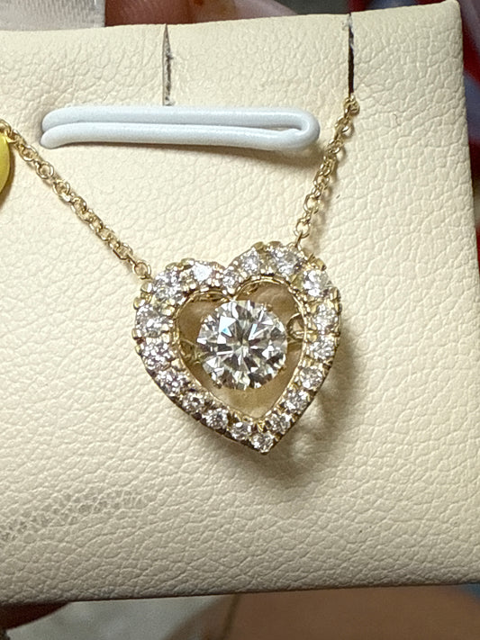 14k diamonds heart necklace